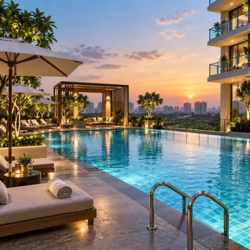 Swimming pool area at M3M Sector 108 Noida